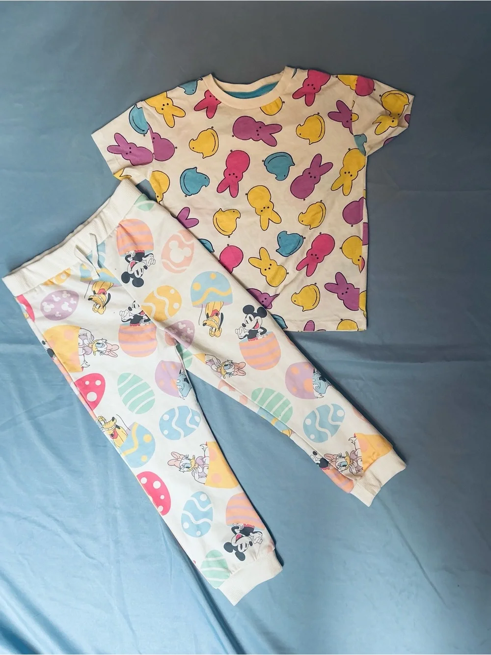 Disney Kids Easter Egg & Peeps Pajama bundle - White Multicolor